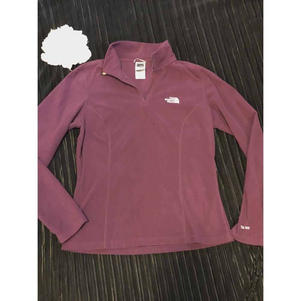 The North Face TKA100 - Women's SMALL Fleece Pullover - Wine/Burgundy - FLAW‎ -